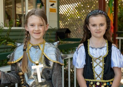 Girls dressed in Medieval costume