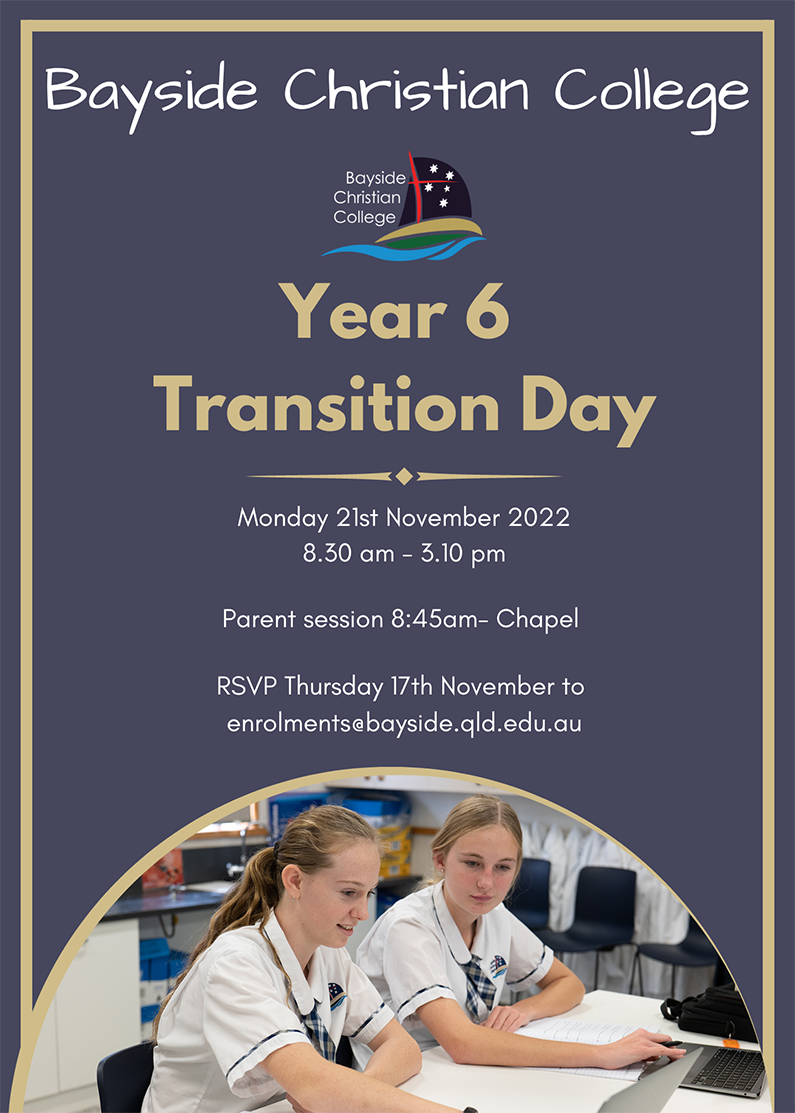 Year 6 Transition Day poster