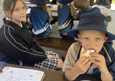 Students enjoying fairy bread