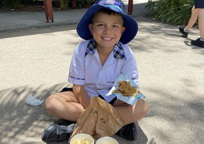 eating goods at the year 5 market day