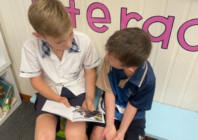 Two students buddy reading