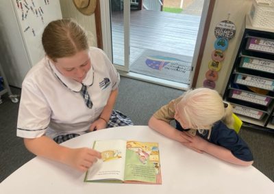 Two students buddy reading