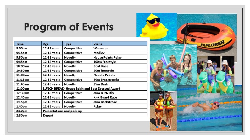 Swimming Carnival Events